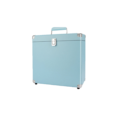 高端皮质唱片手提箱蓝色